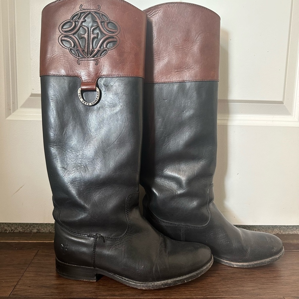 Frye Leather Lasercut Accents Western Boots